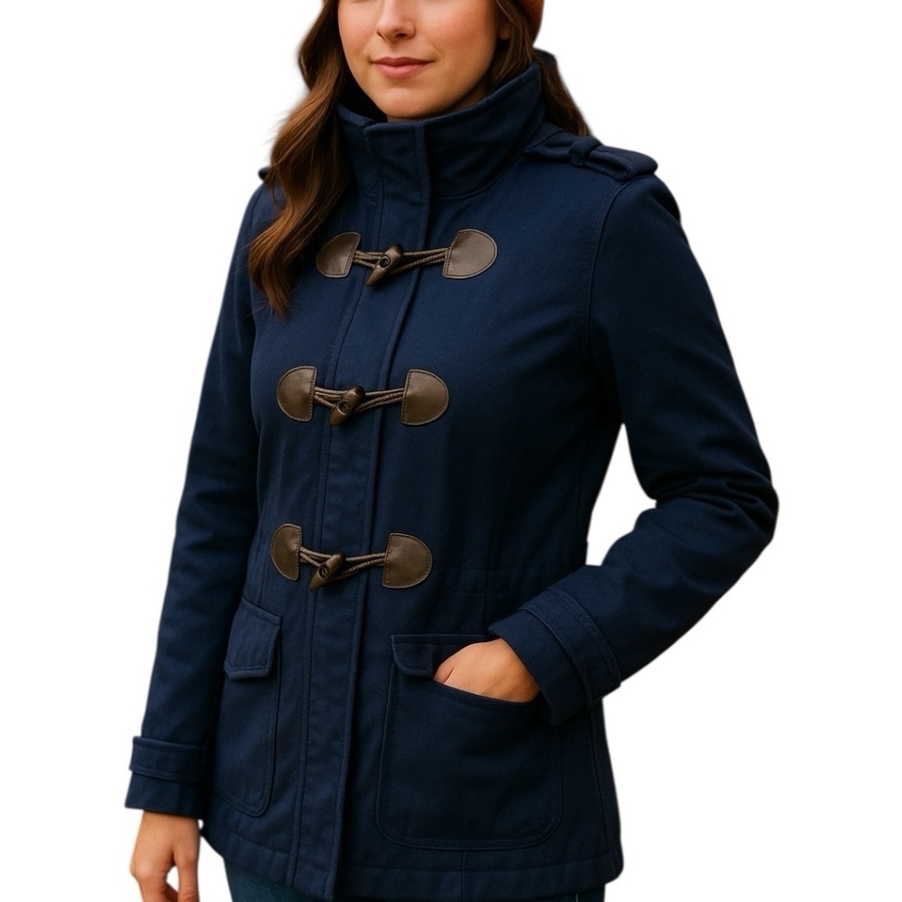 Market & Spruce Small Navy Blue Peacoat Faux Horn Buttons Cotton